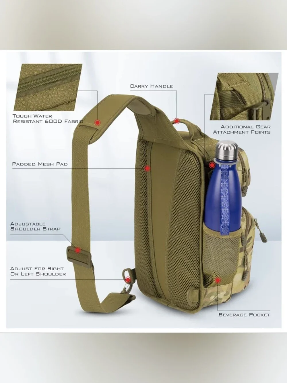 Kastking Blowbak Fishing Sling Bag With Rod Holder. NWT